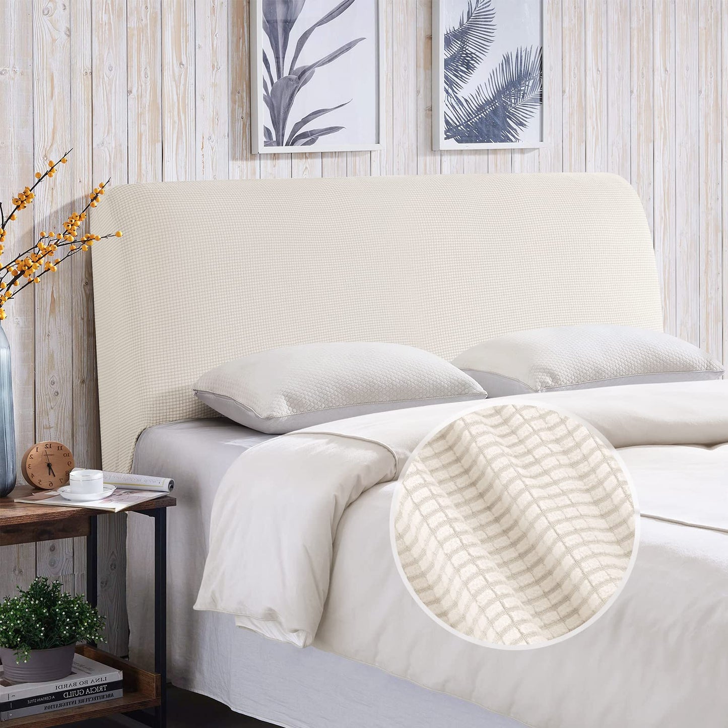 TAOCOCO Bed Headboard Covers Double Headboard Covers, Spandex Jacquard Elastic Headboard Protection
