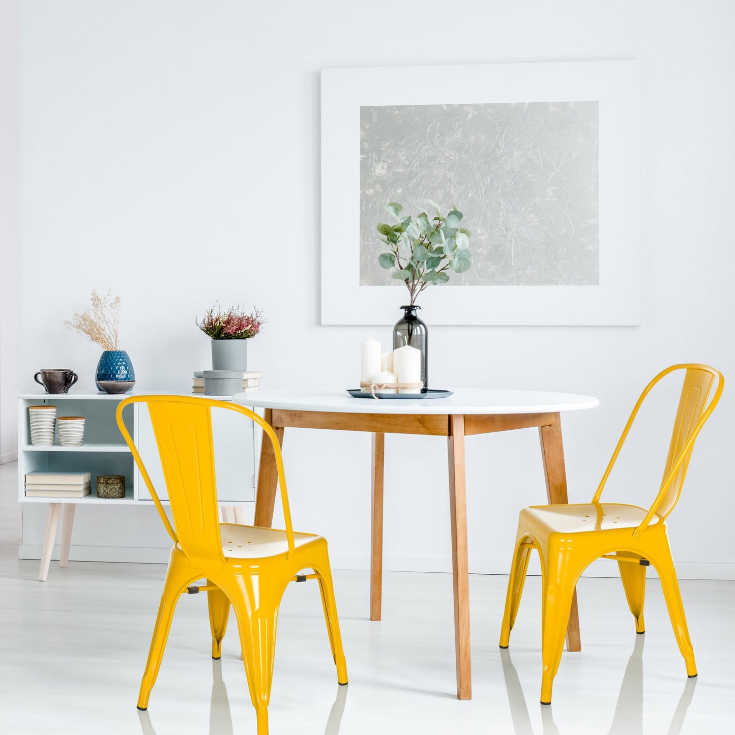 hjh OFFICE bistro chair VANTAGGIO COMFORT metal yellow chair in industry design, stackable, 645091
