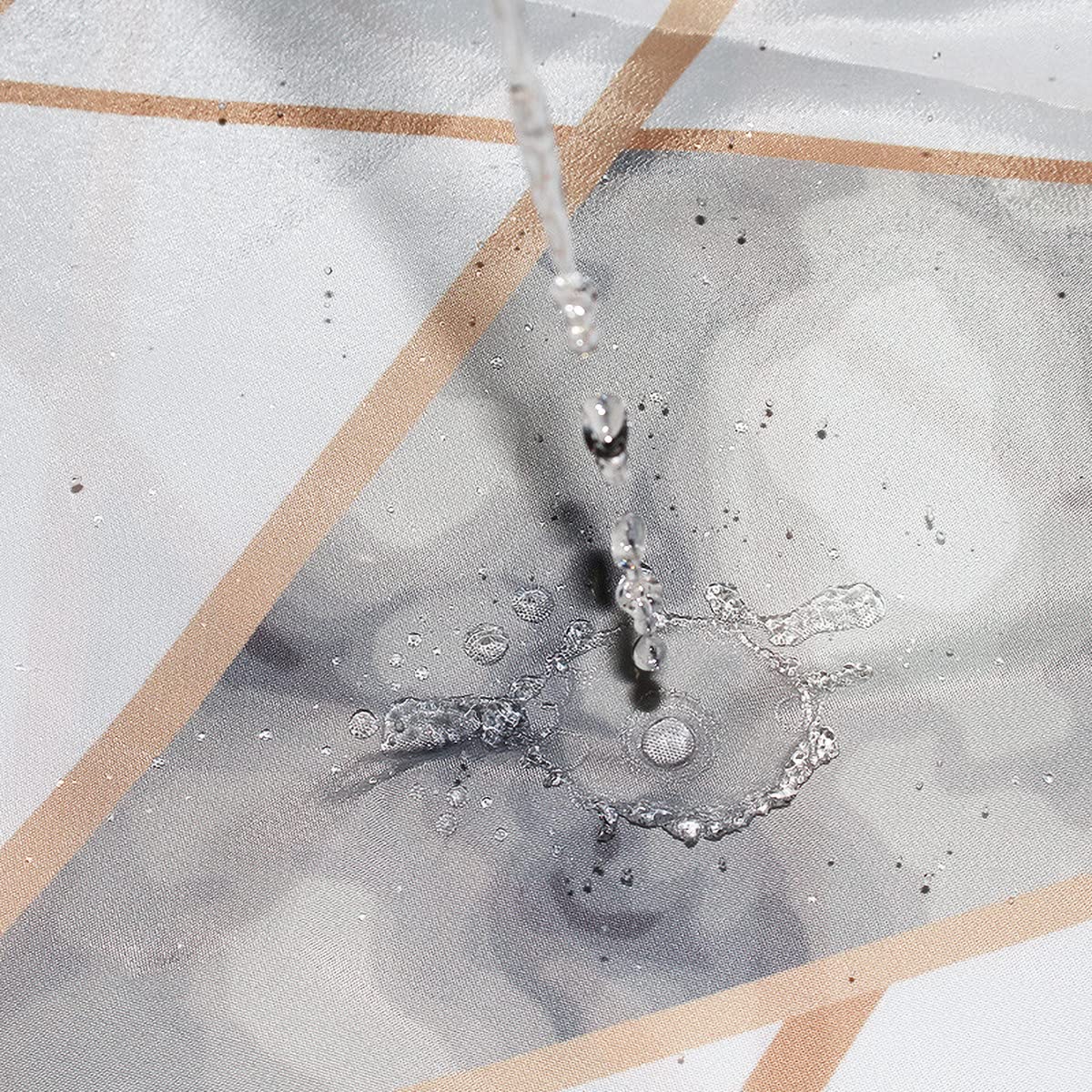 Tennove Shower Curtain 180x200cm Modern Geometric Bathroom Curtain Waterproof Thick Polyester Fabric Shower Curtain Washable Bathtub Curtain with