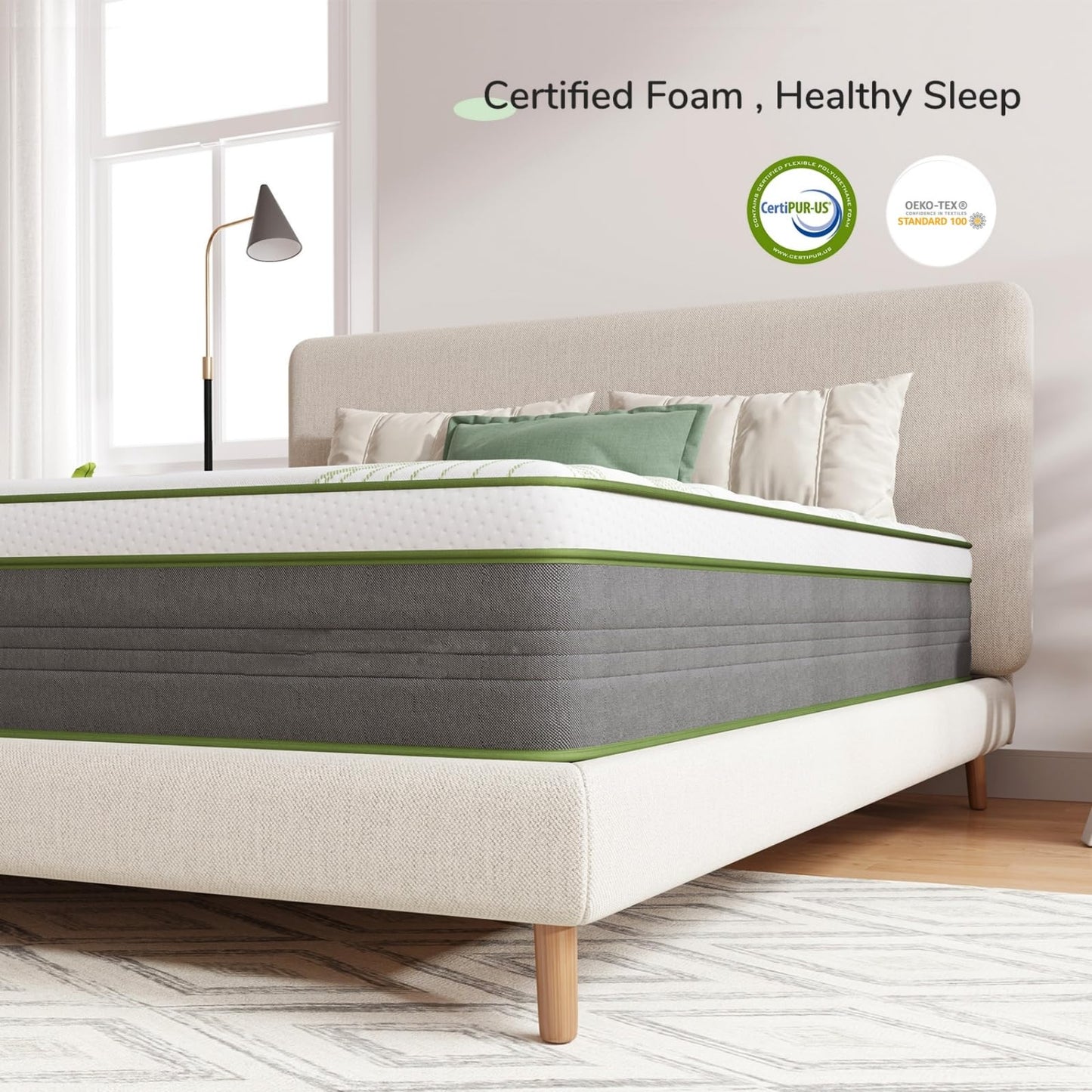 Novilla 3FT Single Mattress 9.4 Inch Deep Pocket Sprung Mattresses, CertiPUR-US Memory Foam Hybird Mattress
