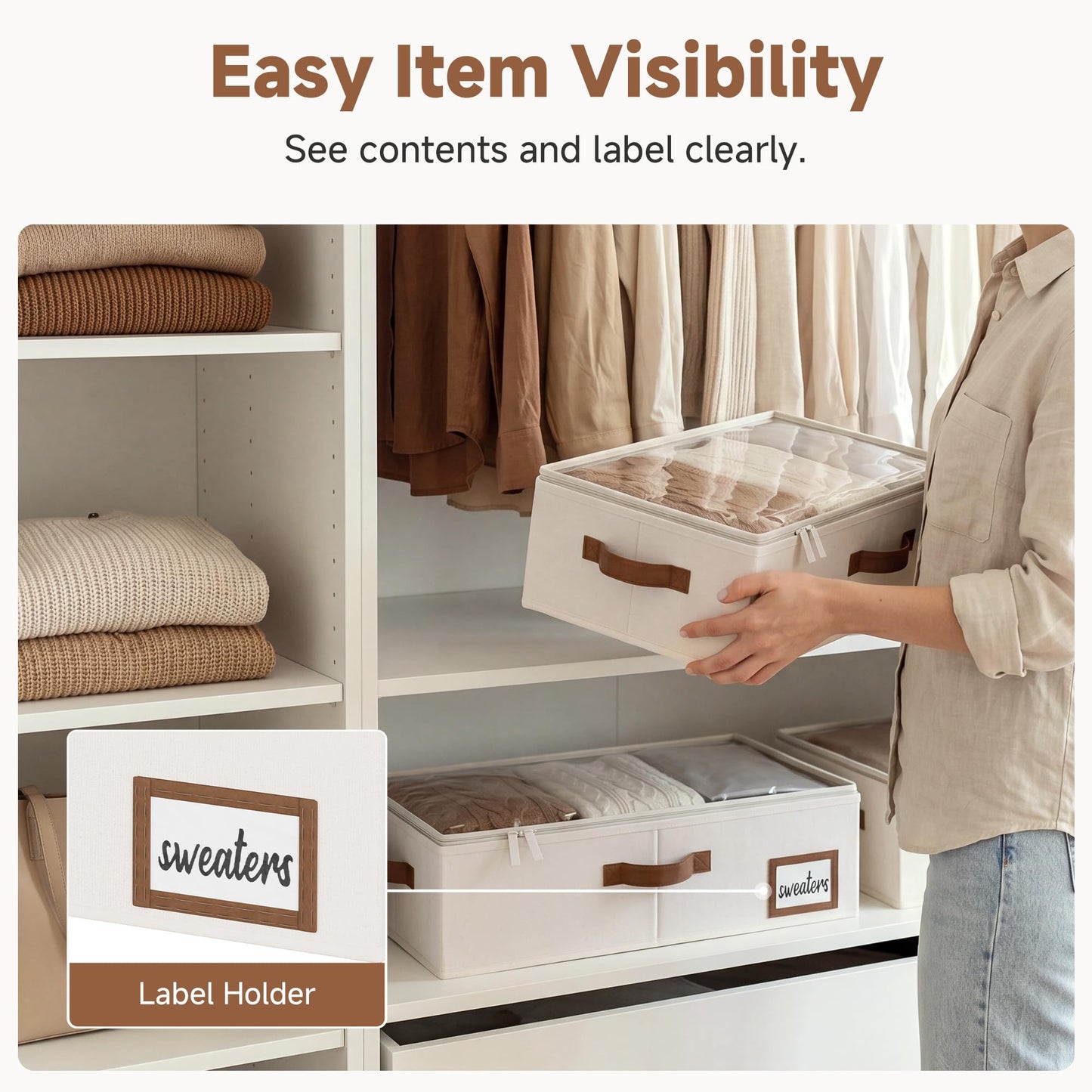StorageWorks Underbed Storage Boxes with Lids, Under Bed Containers for Bedroom Accessories Organising Clothes Bedding