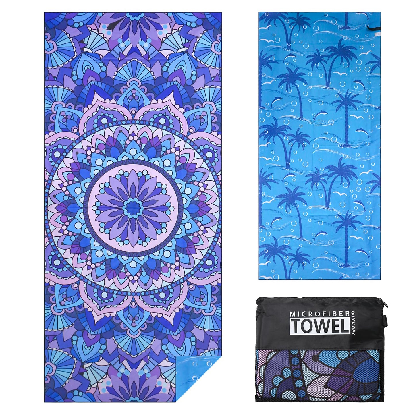 TMEOG Microfibre Beach Towels 180x80cm Extra Large Sand Free Beach Towel for Adults Compact Thin Travel Towel Women Men Lightweight Swim Pool Yoga