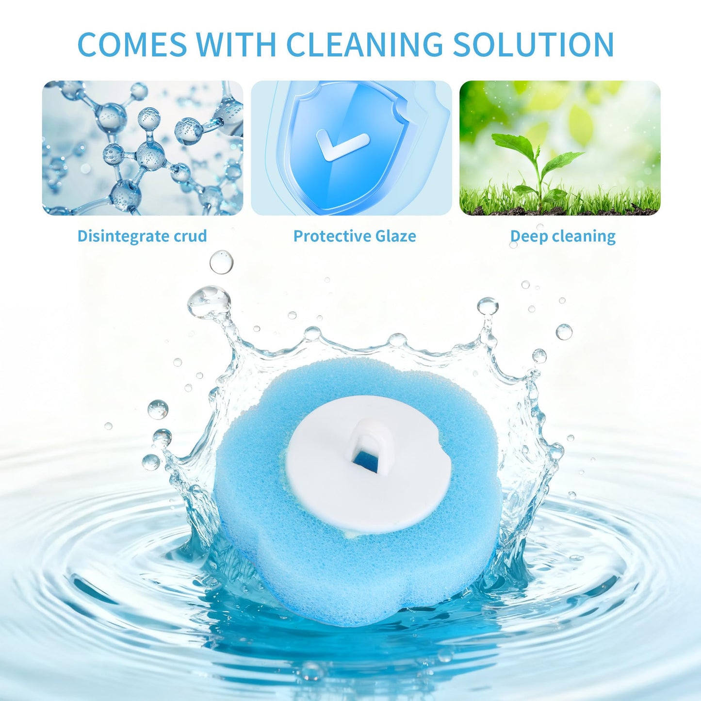 Axincardarm Disposable Toilet Brush Refills Toilet Cleaner Sponge 100 Pcs