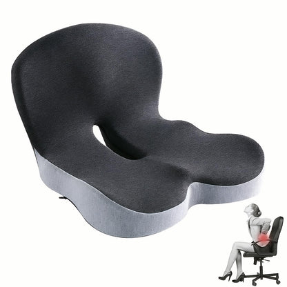 Seat Cushion,Ergonomic Memory Foam Seat Cushion with Lumbar Support For Car and Washable Cover,Comfortable Non-Slip Back Support for Office