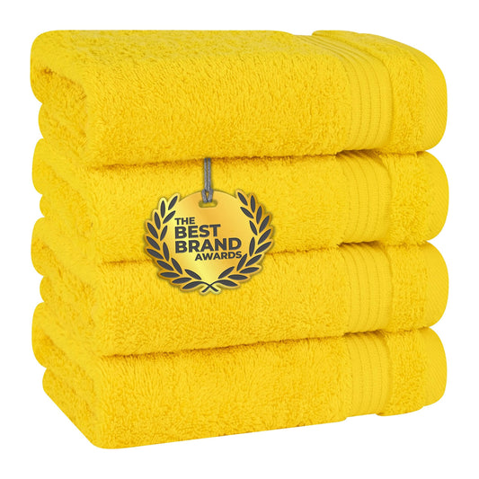 Cotton Paradise Hand Towels for Bathroom, 100% Turkish Cotton 16x28 inch 6 Piece Hand Towel Set, Soft Absorbent Face Towel Clearance Set, Yellow Hand