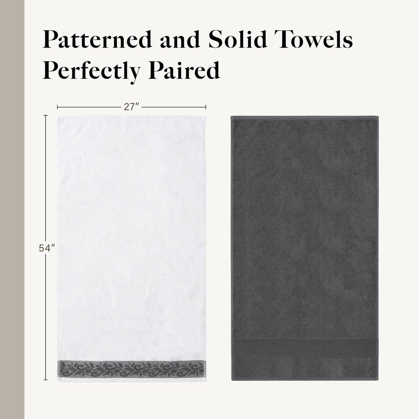 Modern Threads With Filgree Jacquard Border, Charcoal, 13" x 13\