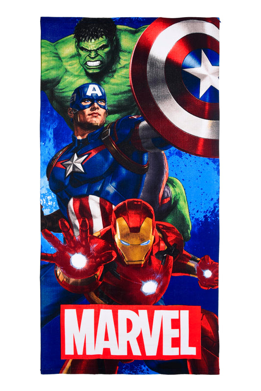 Marvel Avengers Microfibre Beach Towel, Superheroes, 70 x 140 cm, Blue