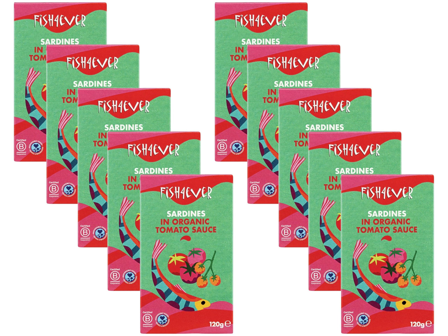 Fish 4 Ever | Whole Sardines in Tomato Sauce - Sustainably Fished. Tin Canned Food Rich In Omega-3. Great Used In Pasta Dishes, Sandwich Filler, Cold