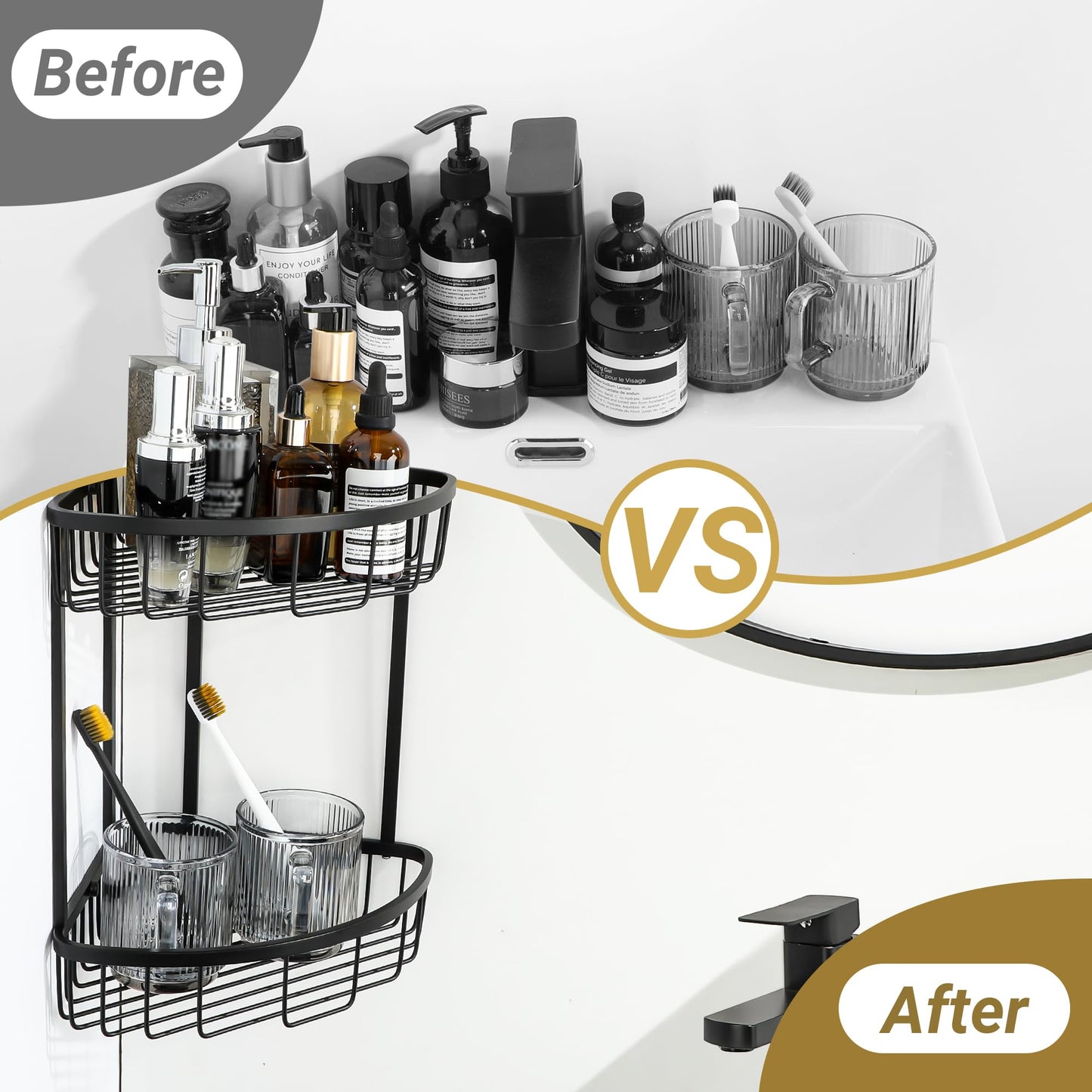 SAYAYO Corner Shower Caddy Bathroom Shower Basket SUS304 Stainless Steel