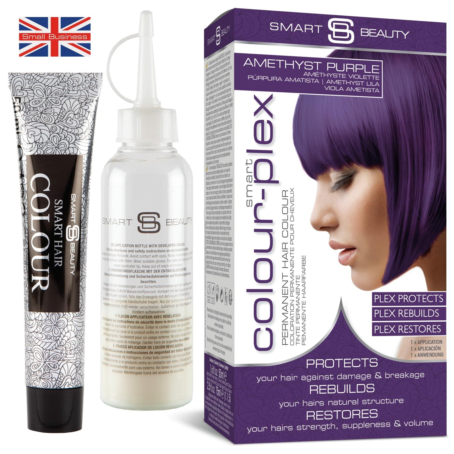 Amethyst Purple Hair Dye Permanent with Anti-Breakage Plex Hair Care, Vegan Hair Dye & Cruelty-Free, 100% Grey Coverage, Purple Hair Colour, For All
