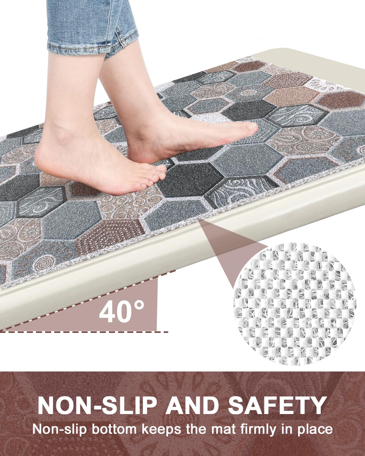 Extra Large Shower Mat Non Slip Anti Mould for Elderly: 80x120cm Quick Drain Loofah Shower Mats for Inside Shower