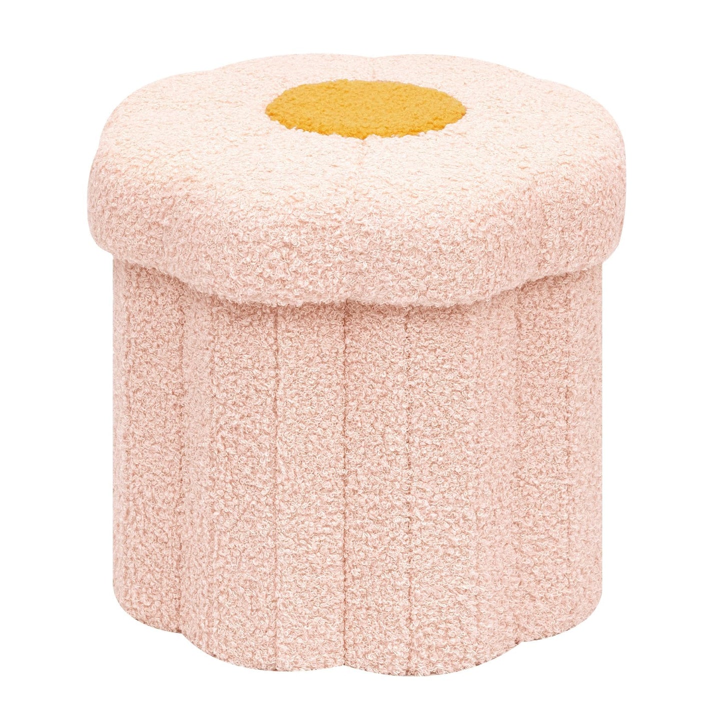 PINPLUS Small Folding Storage Ottoman with Lid, 32x32x29 cm, Pink
