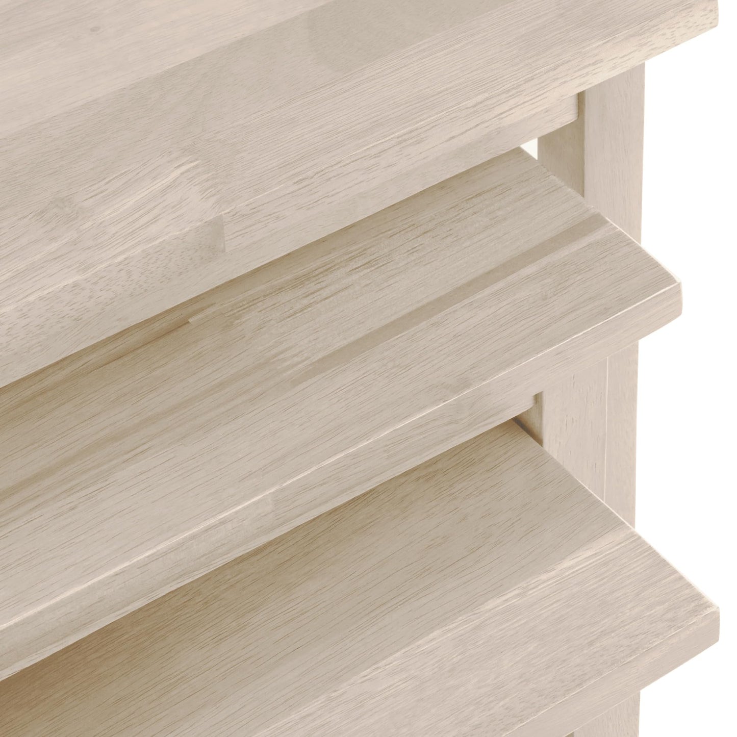 Julian Bowen Cleo Nest of Tables, Set of 3, White Wash - H46 x W48 x D33cm
