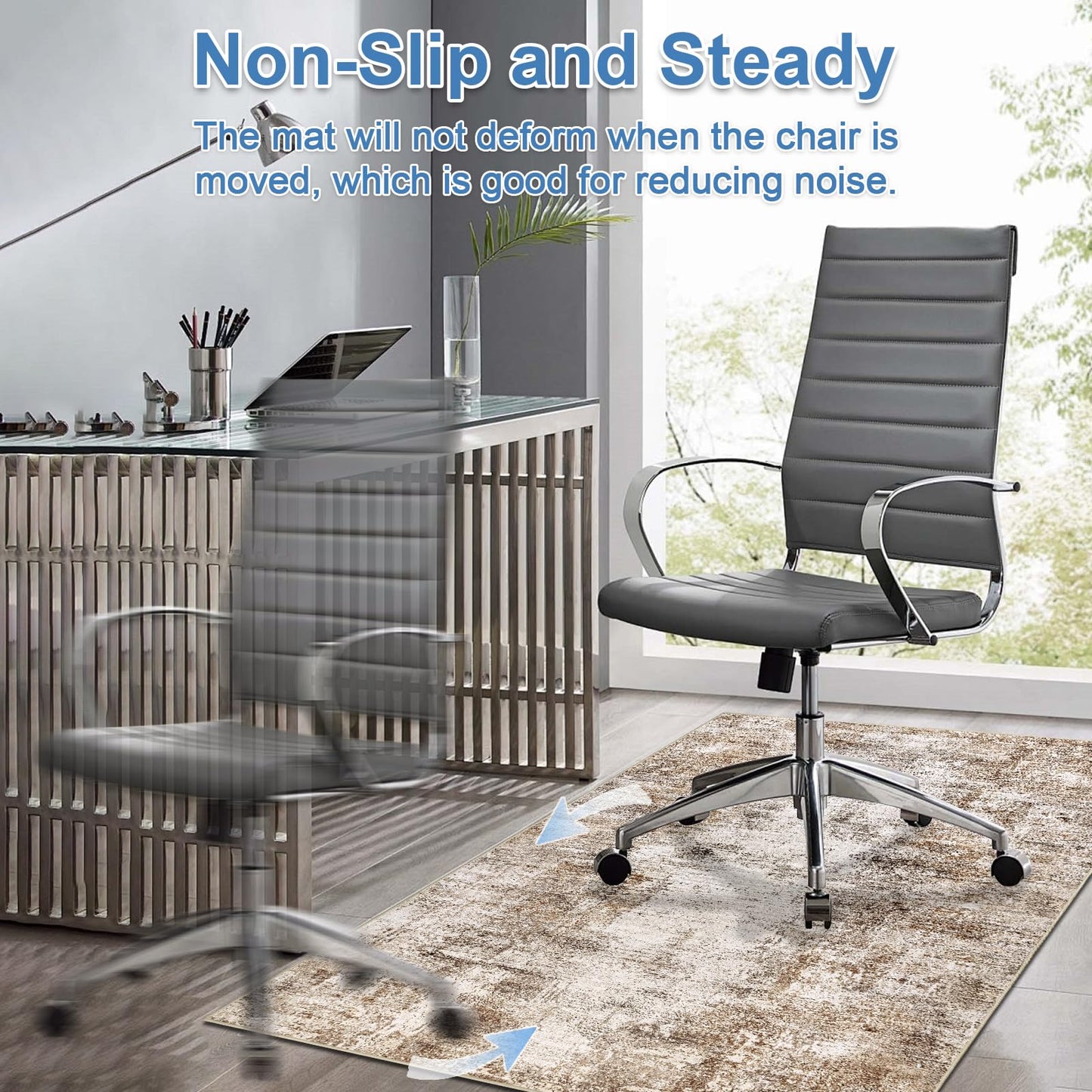 Capslpad Office Chair Mats for Hardwood Floor 90x120cm Non-Slip Modern Abstract Home Multi Purpose Chair Mat Low Pile Floor Protectors Computer Chair