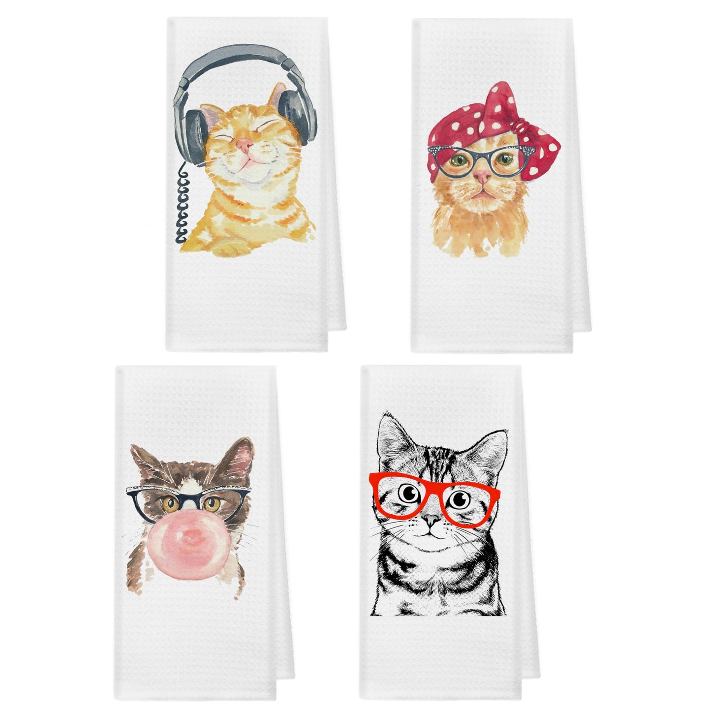 kunlisa Cat Kitchen Towel,Cat Towel,Cat Dish Towel,Cat Gifts for Women,Cat Gifts,Kitchen Towels Decorative Set,Cute Kitchen Towels,Funny Cat