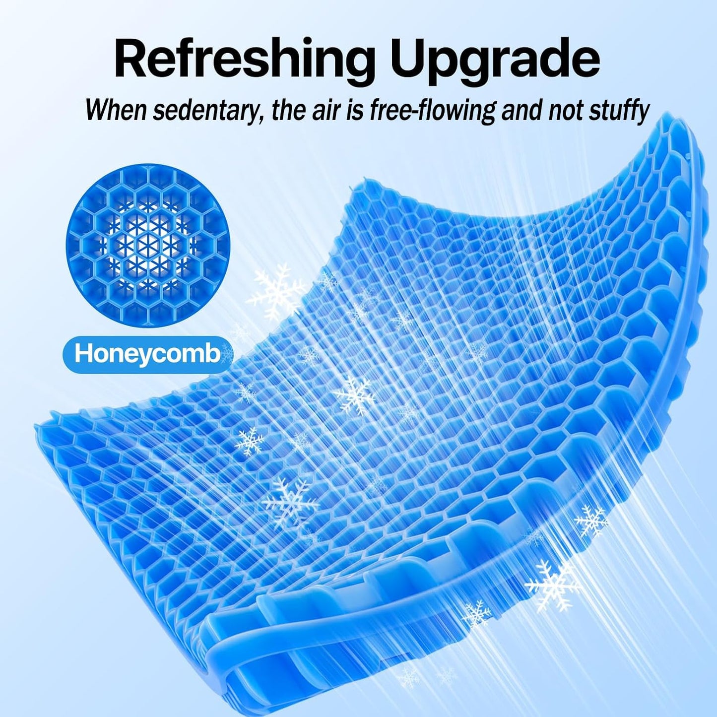 hzbaiyi Gel Seat Cushion, Honeycomb Thick Gel Cushion Pressure Cushions for Bottoms Soft Sitter Cushion Relieving Back Coccyx Pressure Seat Cushions