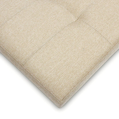 BRIAN & DANY Folding Linen Storage Boxes Footstool Ottoman, Foot Rest Stool, Foldable Seat Bench Footrest - Beige, 76 x 38 x 38 cm