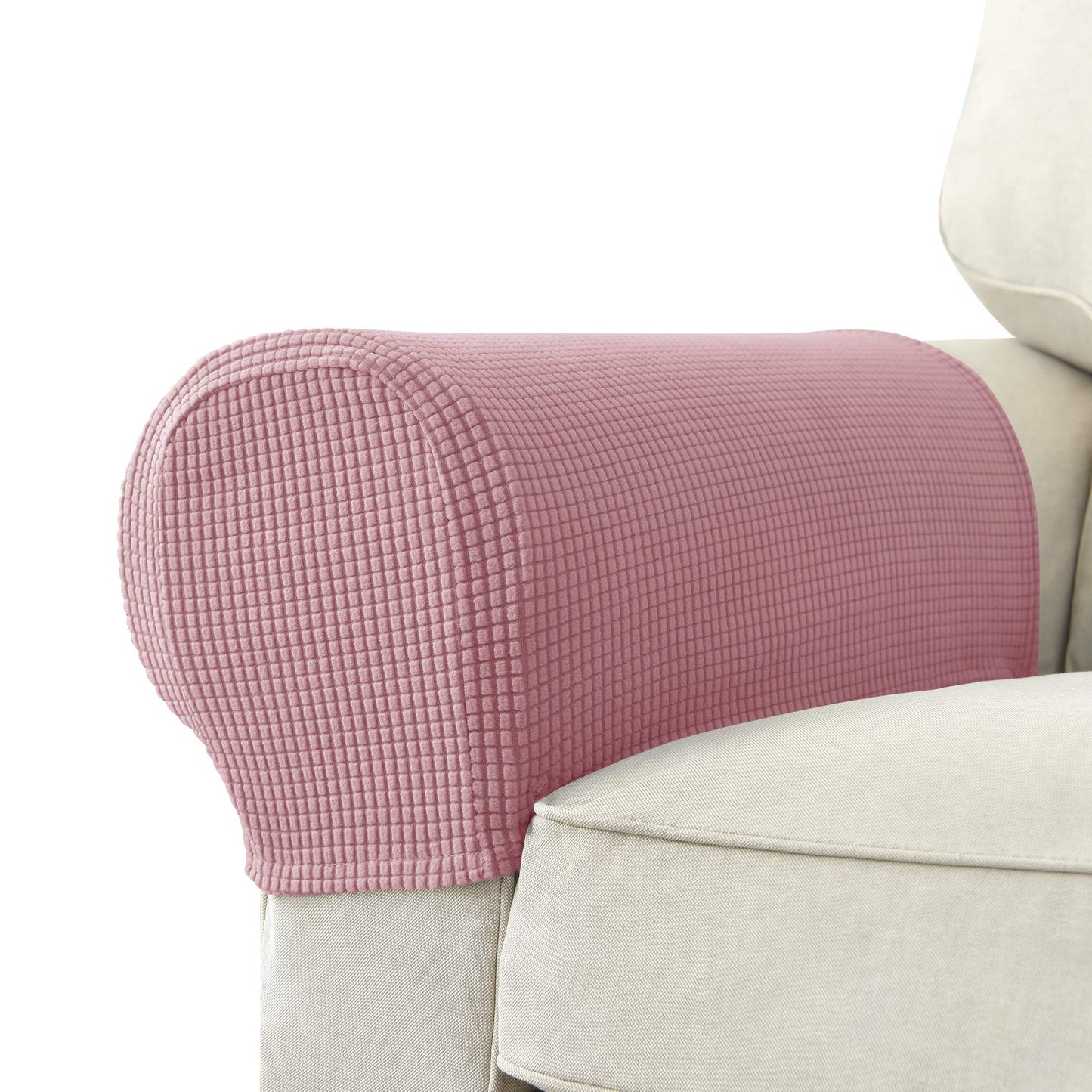 GEOCANG Armchair cover, Set of 2 non-slip armchair, sofa armrest protector, for furniture protector (Pink)