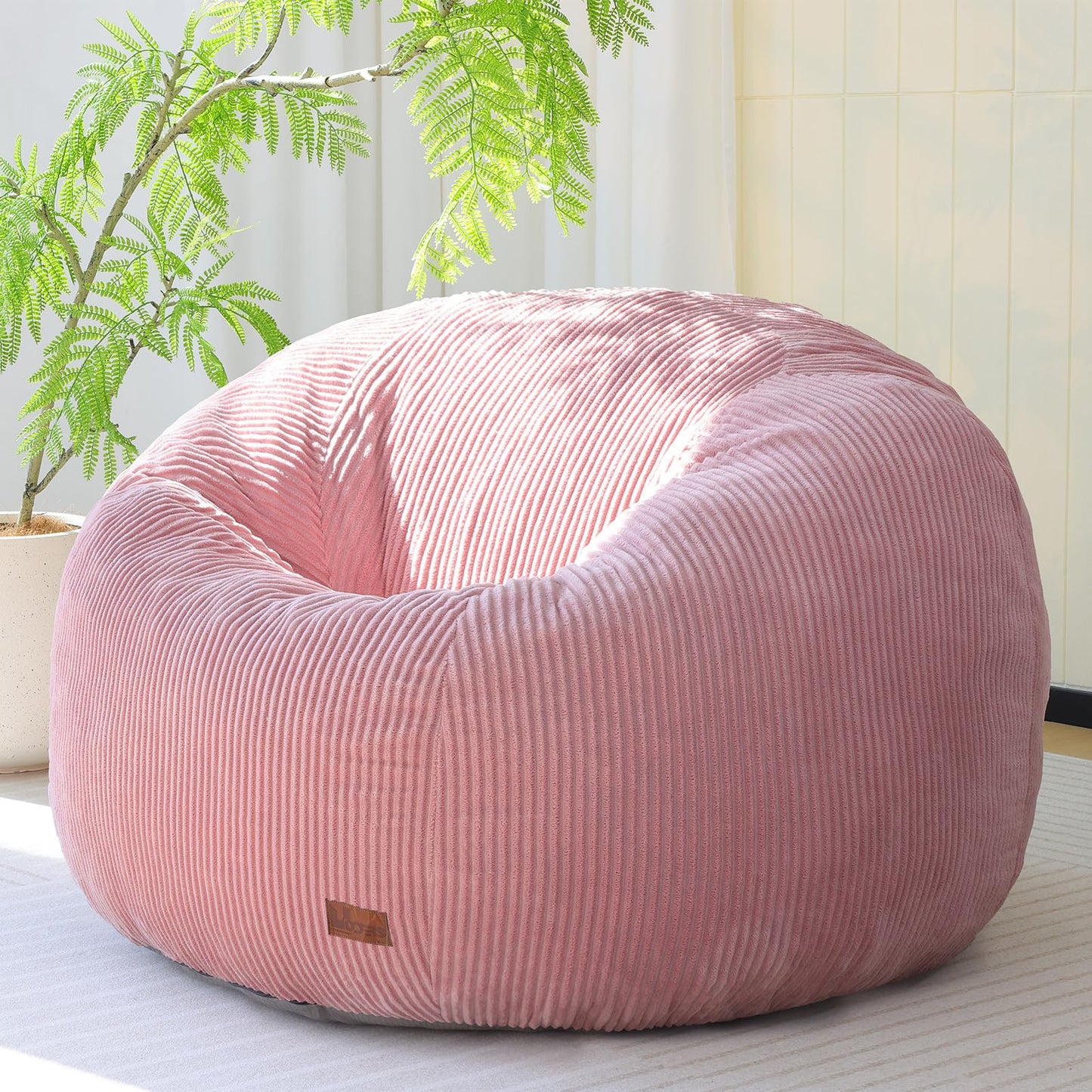 UODERS Oval Bean Bag for Adults Kids & Teens, Large Bean Bag Chair with Corduroy Cover with Handle
