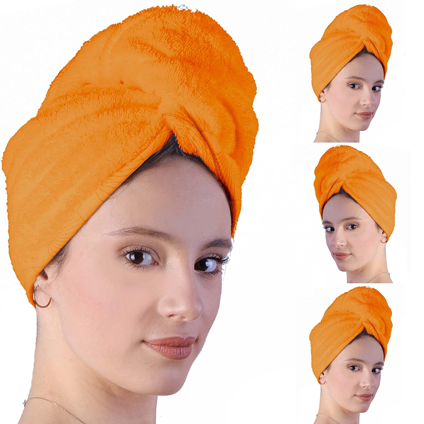 LLAMAXY Hair Towel 100% Pure Organic Cotton Hair Drying Towels Adult Child Hair Wraps Hair Turban - Towel Wrap Hair Drying Towel