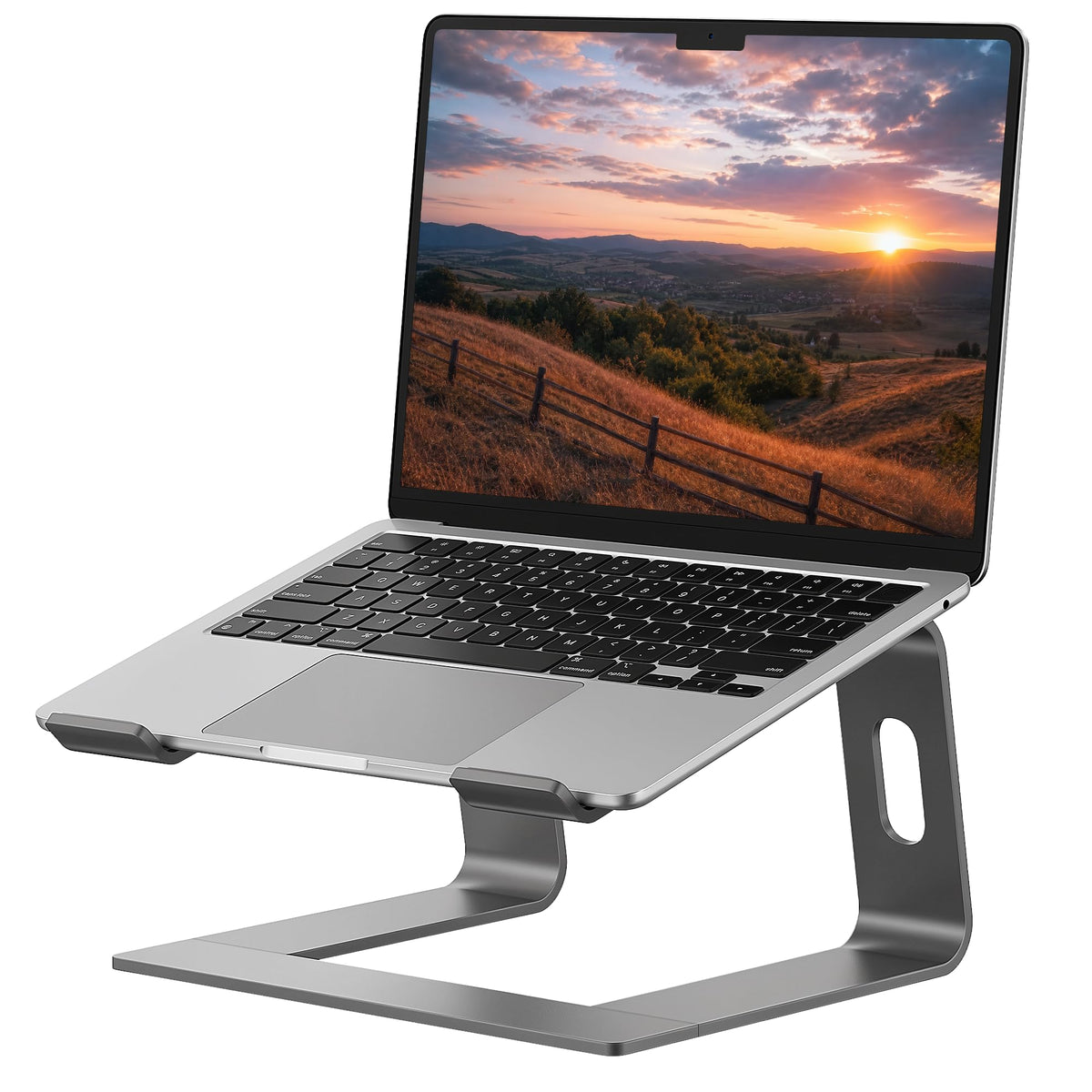 SOUNDANCE Laptop Stand, Aluminum Ergonomic Desk Riser, 10-15.6",Gray