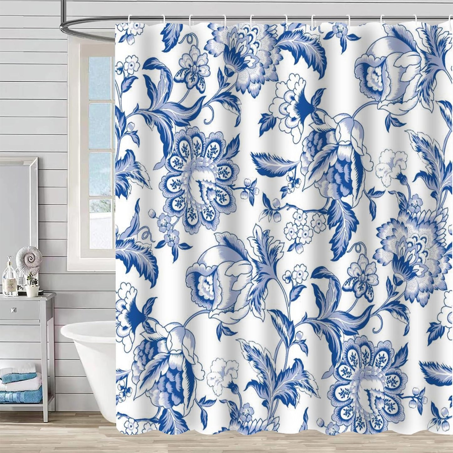 FAIRYGATE Extra Wide Shower Curtain Bathroom Curtain Blue B8020