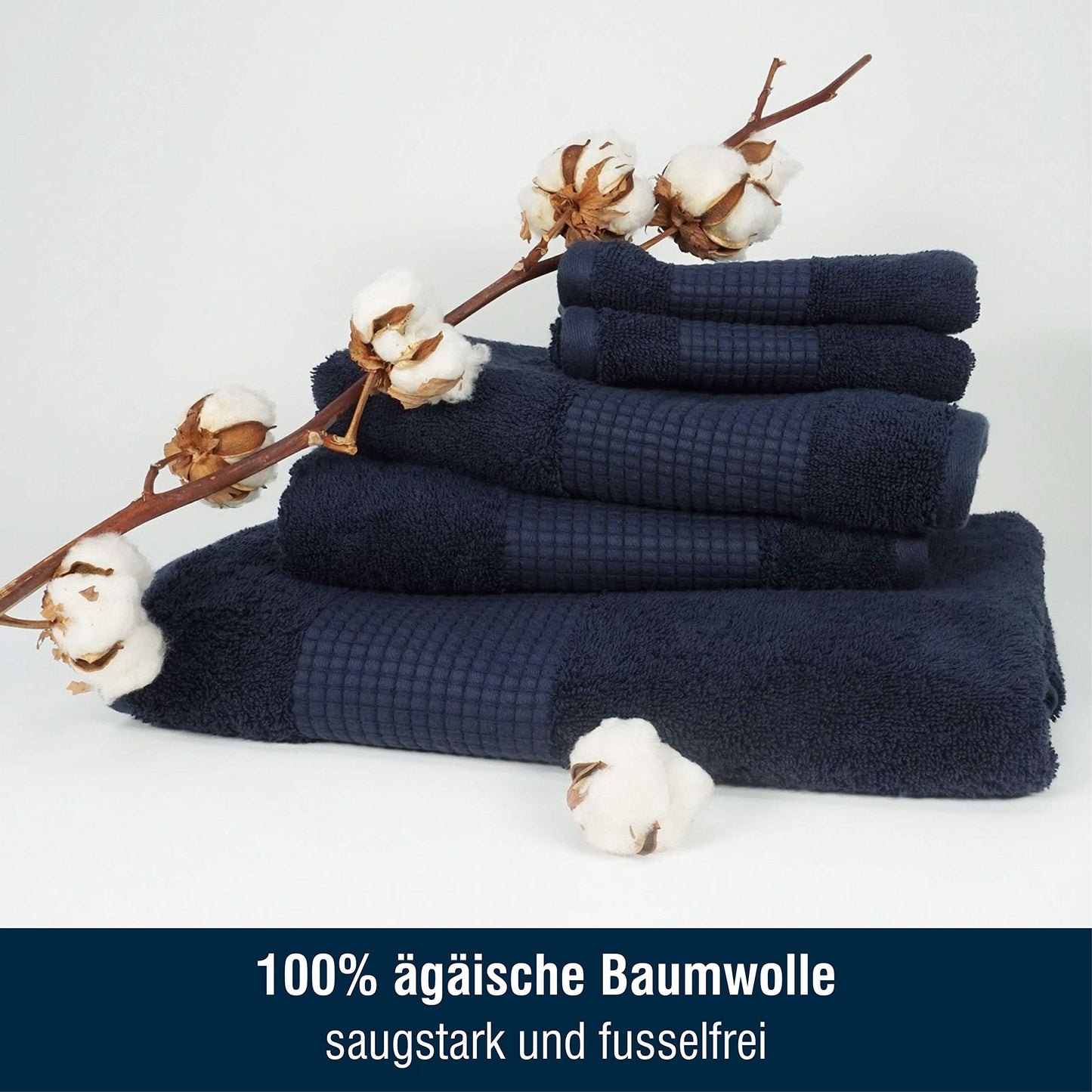 Merana Rome Washcloth Set Absorbent Soft and Lint- Terry Wash Gloves Luxury Quality Heavy Organic Cotton 590 GSM Pacific Blue, 4 x Wash Mitt