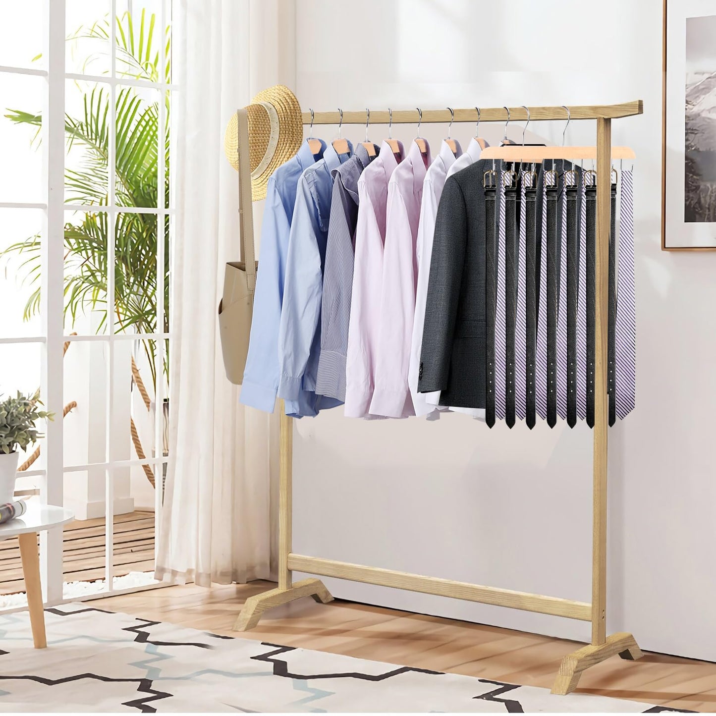 Srvillg Belt Hanger for Wardrobe, 2pcs Double-row Rotating Hooks Bra Hanger, Black Bra Belt Organiser Hangers for Space Saving Closet Organizers and