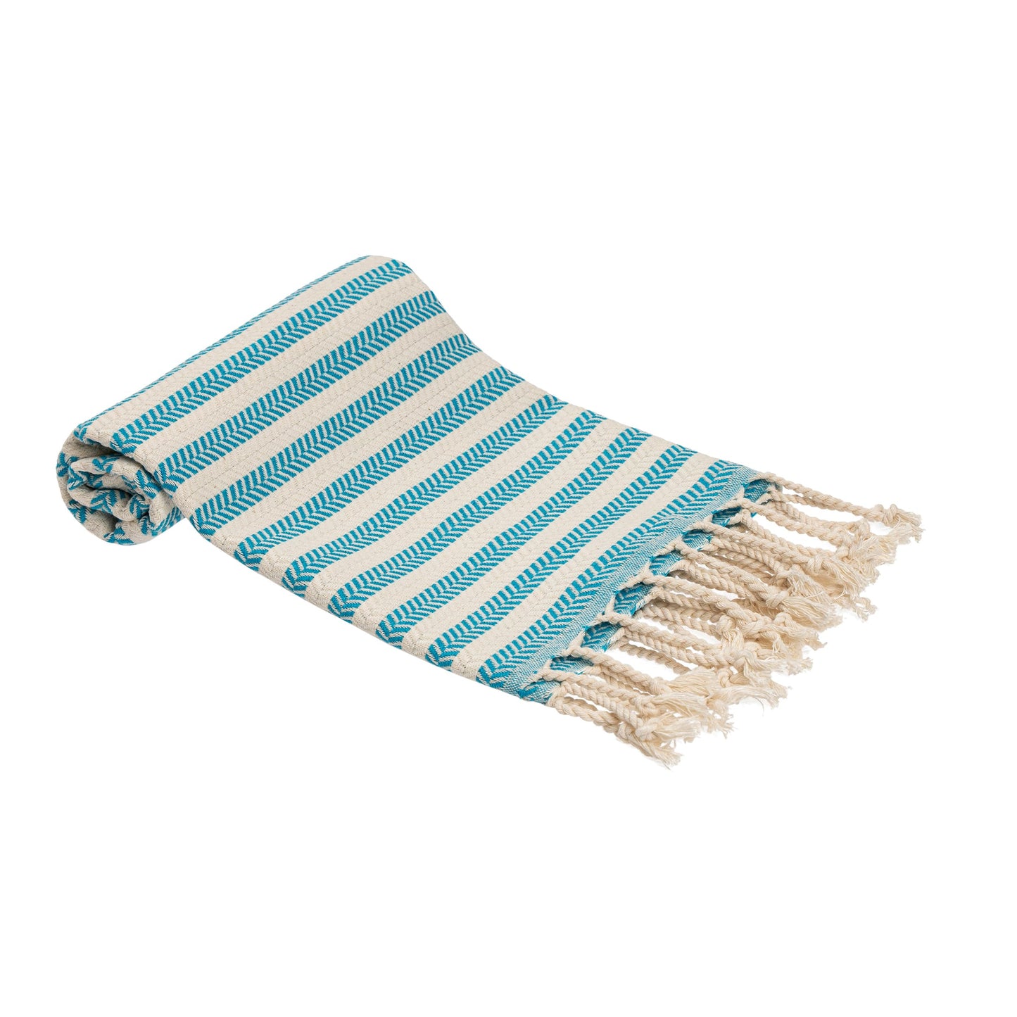Blue Beach Turkish Towel Striped - 90 x180cm Large Turkish Hammam Peshtemal Towel - Super Absorbent, Quick Dry, Lightweight