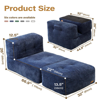 UODERS Big Bean Bag Chair for Adults, 170"x80" Lounger Large Bean Bag Sofa, Memory Foam Filled Beanbag Chair for Living Room, Bedroom, Balcony