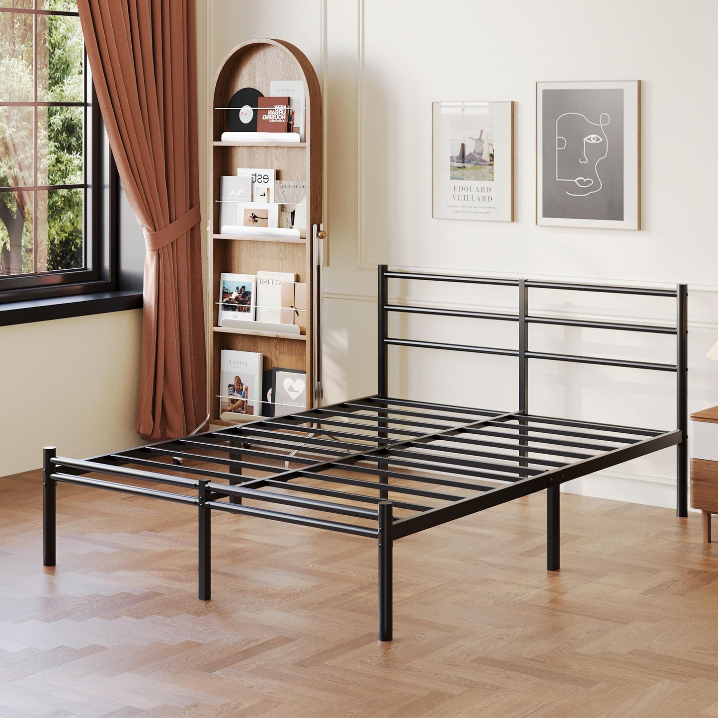 Yicensen Small Double Bed Frame with Headboard and Footboard