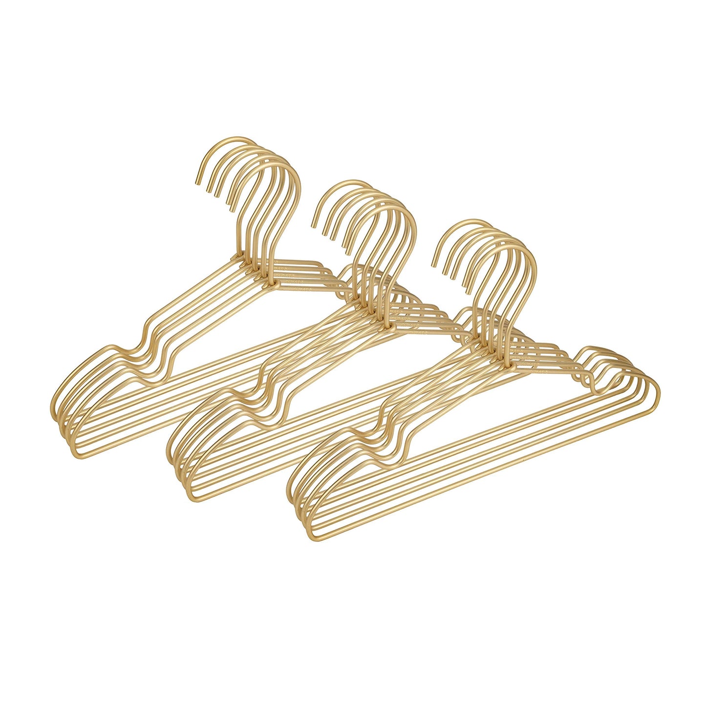 Koobay 12.6" Matte Gold Metal Kids Baby Hangers, 30Pack, Non Slip, Suit for Coated Wire Children Clothes Hangers Closet Storage