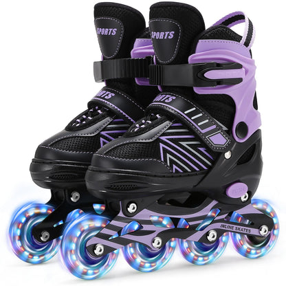 Kids Inline Skates for Girls Boys, Roller Skates Kids Adjustable with Light Up Wheels for beginners boys girls. (Medium (UK 1-4))