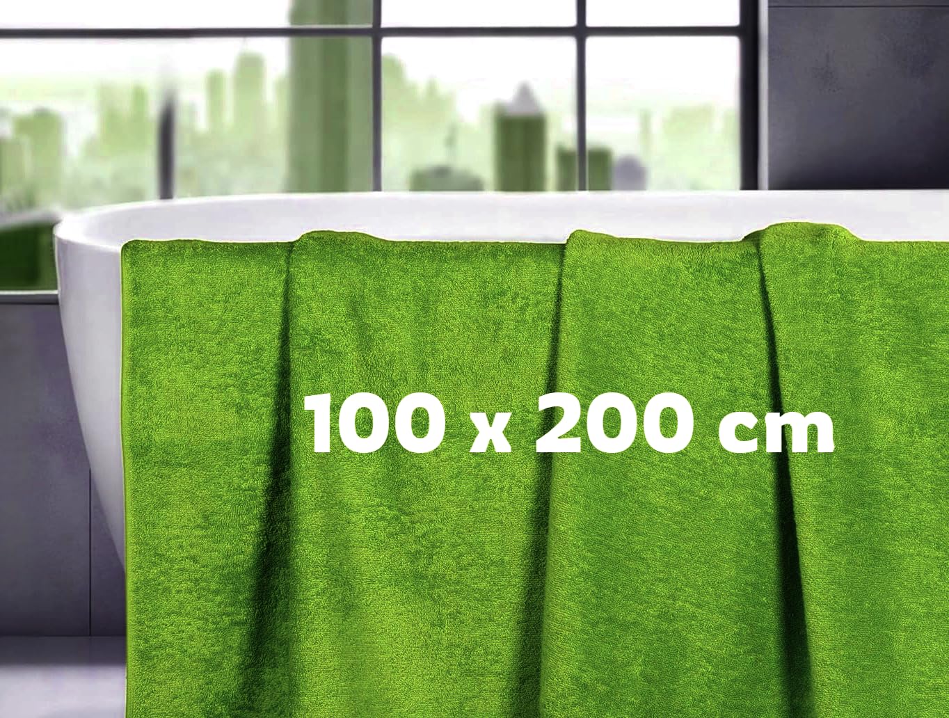 LoomTrove Pack of 2 Extra Large Jumbo Bath Sheets 100 x 200 cm 100% Egyptian Combed Cotton XL Towels Quick Dry Big Bath Sheet Super Soft Hotel
