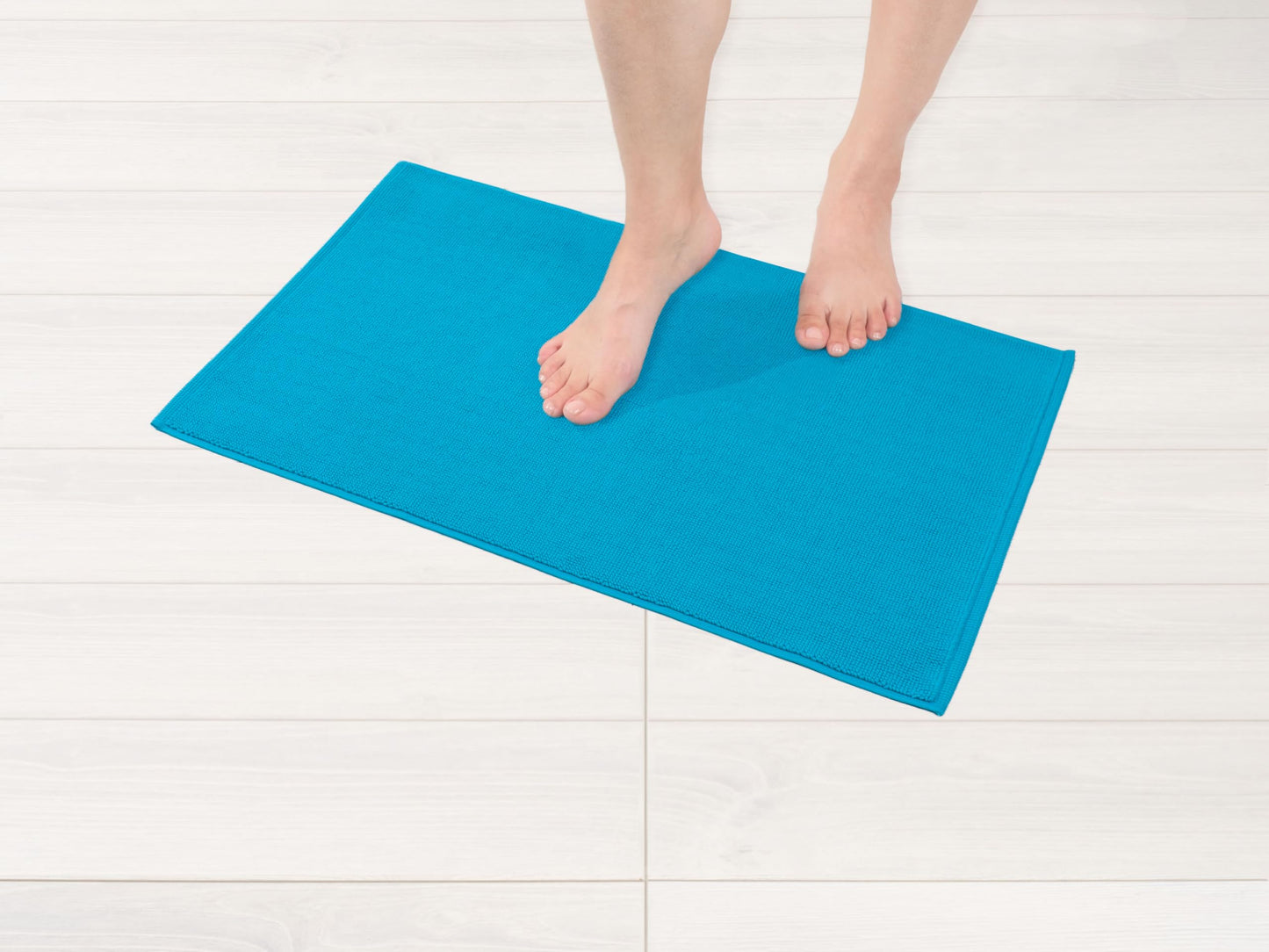 Hammetex Non-Slip Bath Mat, 43 x 64 cm, 100% Cotton, 1200 GSM, Washable, Absorbent, Quick Dry, OEKO-TEX Certified, Turquoise