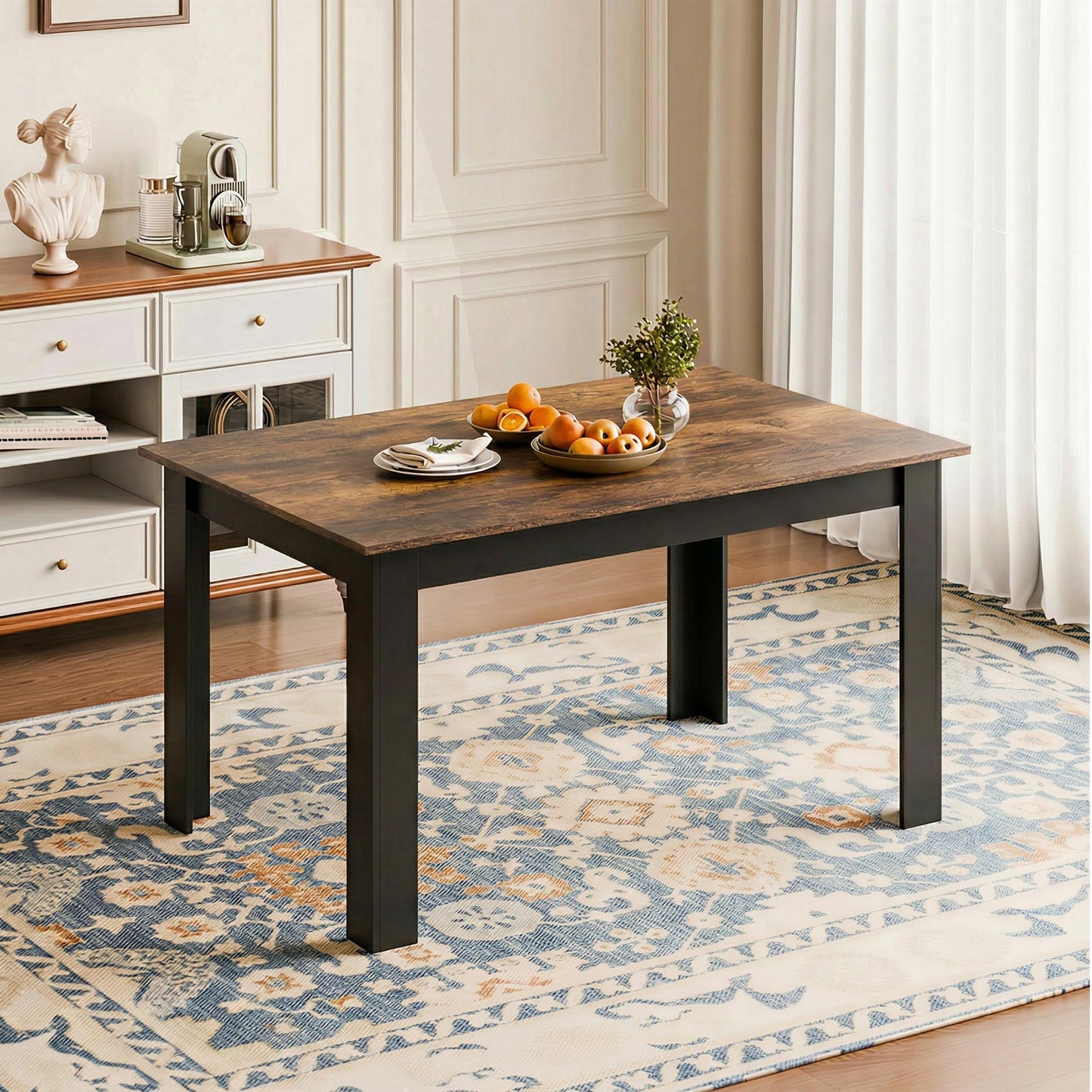 Mondeer Dining Table, Kitchen Table for 4 People, 120W x 80D x 75H cm