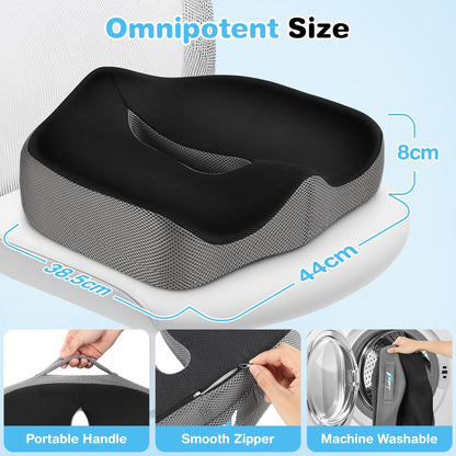 POOTACK Seat Cushions - Memory Foam Office Chair Cushion with Non-Slip