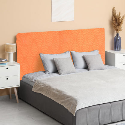 sourcing map Bed Headboard Slipcover, 180cm Jacquard Fabric Stretch Protector Covers, Dustproof Cover for 1.8m Headboard Bedroom Decor, Orange