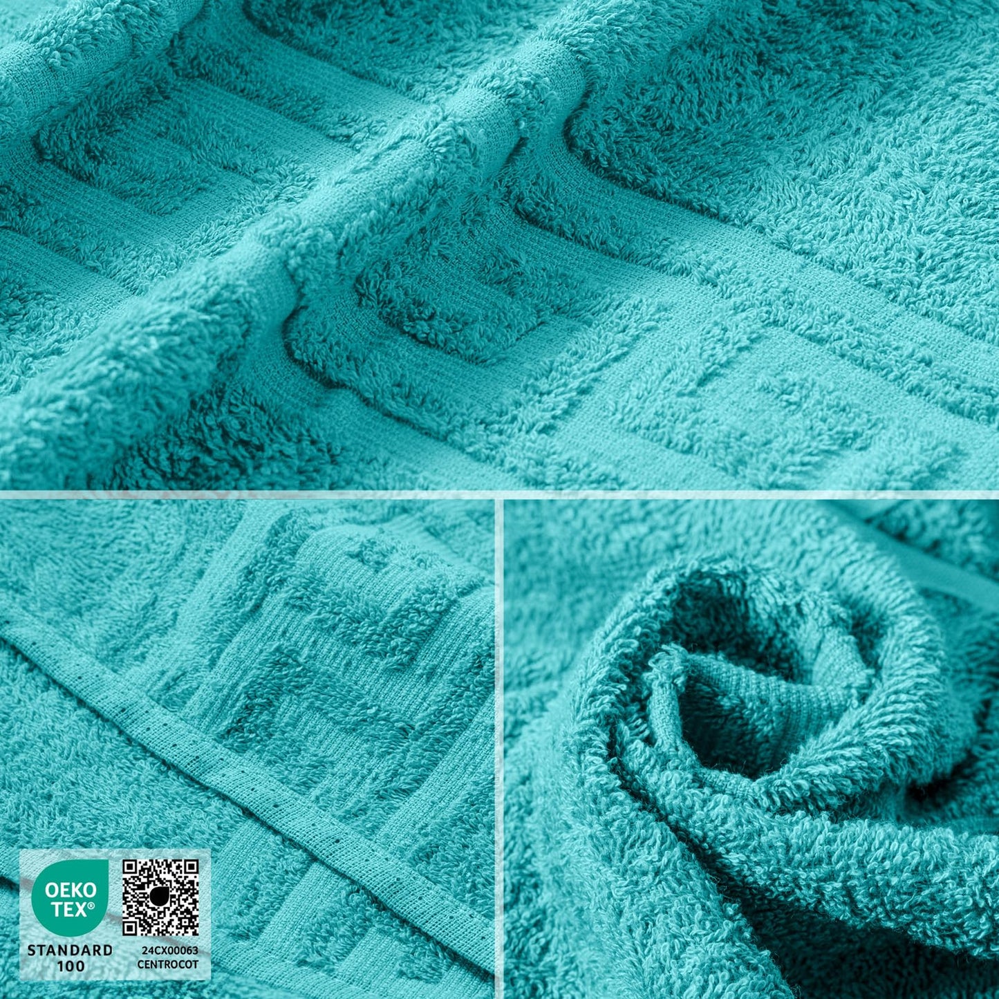 nice homeit Set of 6 Face and Hand Towels 40 x 60 cm – Bath Towels in 100% Ring-Spun Cotton – Extra Soft and Absorbent, Made in Italy (Aqua Blue)