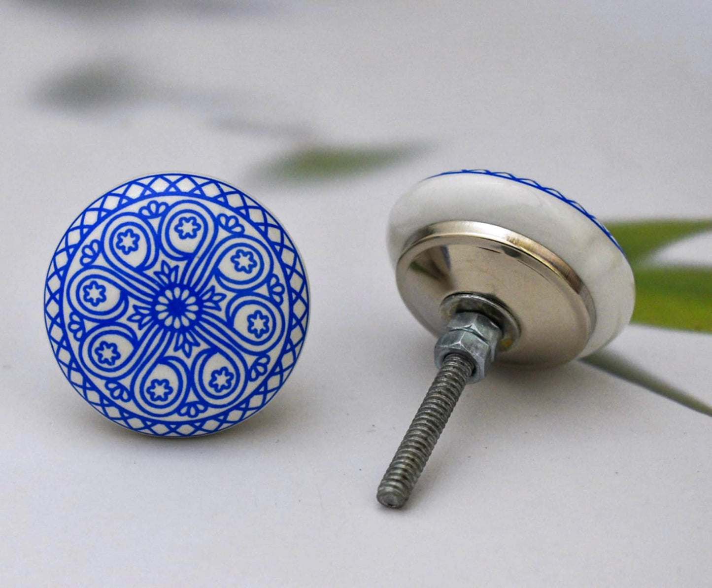 ARTISNO Ceramic Knobs Colorful Blue for Kitchen Cabinets Bathroom Cupboards Dresser Drawers Chest Handmade Pottery Set of 10