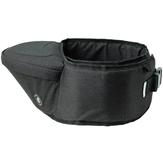 Hippychick Hipseat Baby Carrier, Lightweight Back-Saving Support Waist Stool, Adjustable Strap, Can Carry 6-36 Months Child, Denim Black