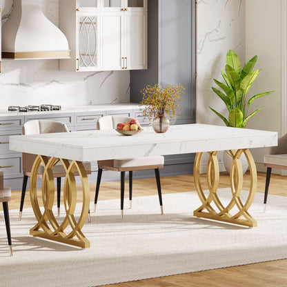 Tribesigns 63-Inch Rectangle Dining Table for 4-6, Modern Kitchen Table