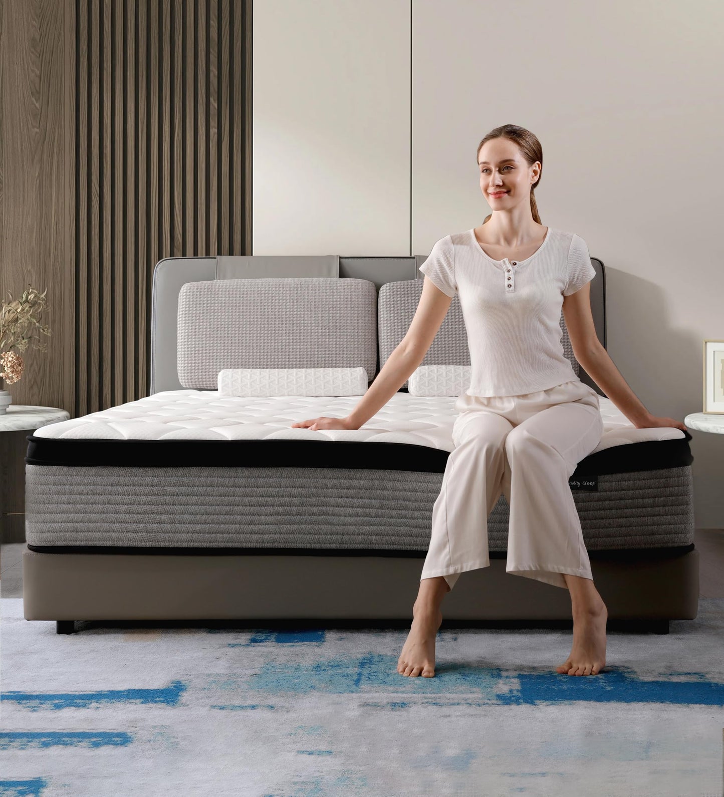 OGIAWA King Size Mattress 5FT, 10 Inch Gel Memory Foam 7 Zone Orthopedic King Mattress Pocket Sprungs Hybrid - Medium Firm