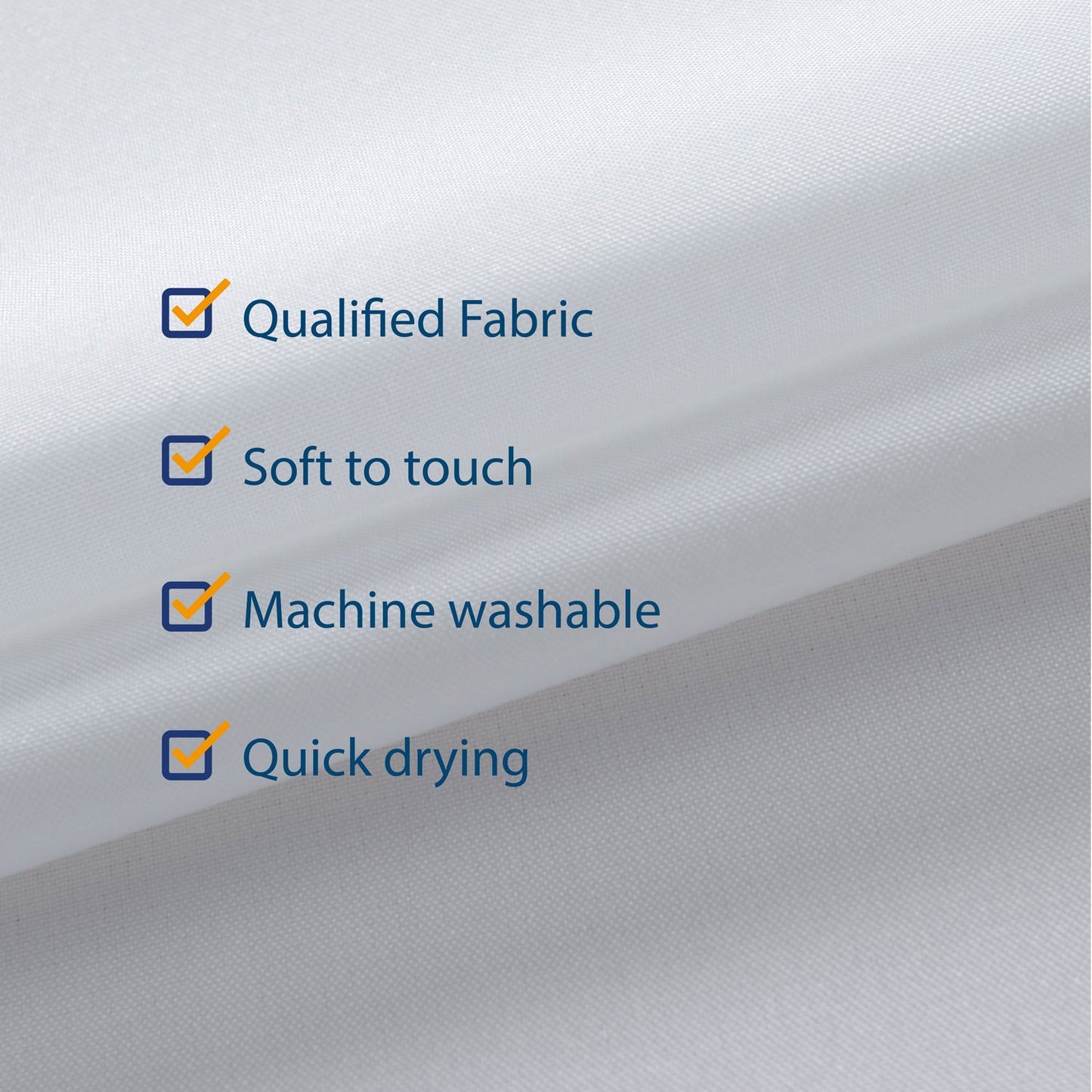 N&Y HOME Fabric Shower Curtain Liner 69 x 70 inches, Hotel Quality, Washable, Water Resistant White Spa Bathroom Curtains with Grommets, 69x70