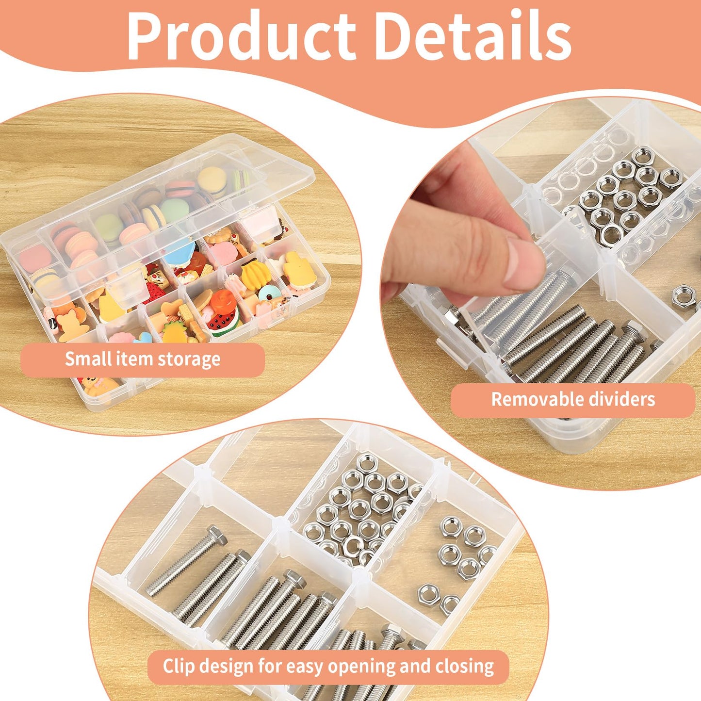Xujinsongg 2Pcs Snack Box with Compartments, Travel Snack Box for Plane