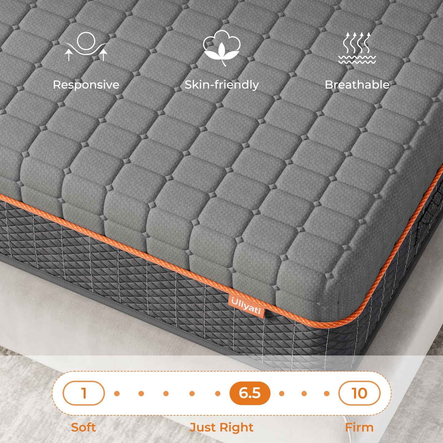 Uliyati Double Mattresses Gel Memory Foam Mattress, Medium, 135x190x20CM