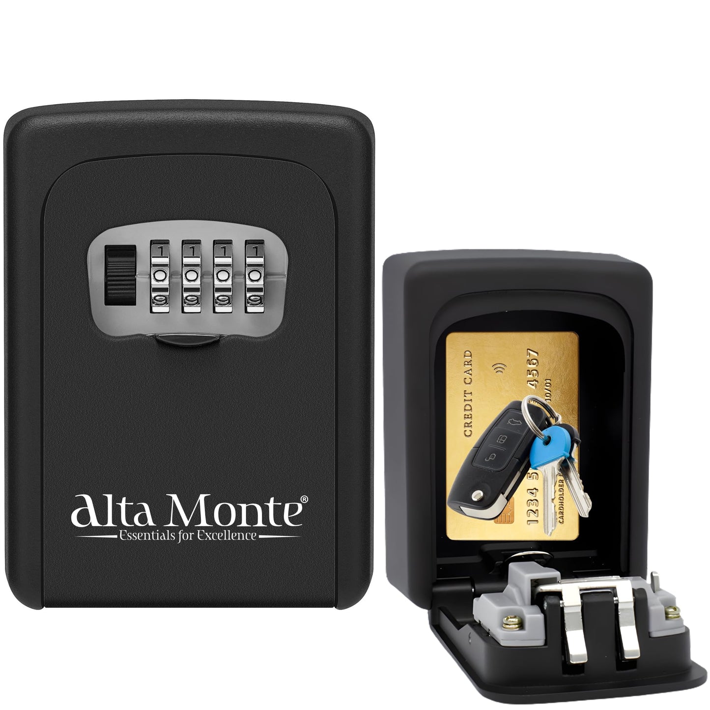 Alta Monte® Premium Key Safe – Outdoor Wall Mounted Key Lock Box, 4-Digit Combination, Heavy Duty Aluminium, Waterproof & Rust Resistant