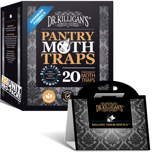 Dr. Killigan's Premium Pantry Moth Traps with Pheromones Prime | Safe, Non-Toxic with No Insecticides | Sticky Glue Trap for Food and Cupboard Moths
