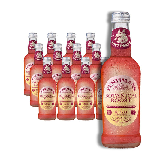 Fentimans Botanical Boost Cherry & Blood Orange - Botanically Brewed Still Soft Drink - Enriched with Vitamins & Minerals - Gluten-Free and Vegan