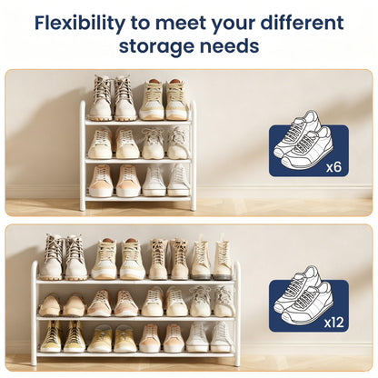 ENJOYBASICS Expandable Shoe Rack, 3 Tier Adjustable Shoe Storage Shelf